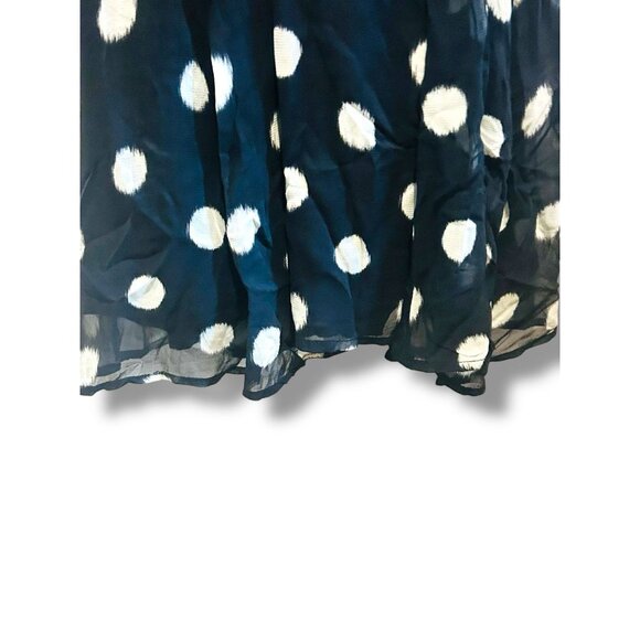 Anthropologie Maeve Black White Polka Dot Midi Dress Sheer Lined Plus Size 1X - Picture 5 of 16